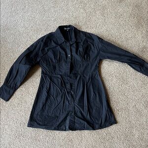 Missguided Black Button-Up Dress